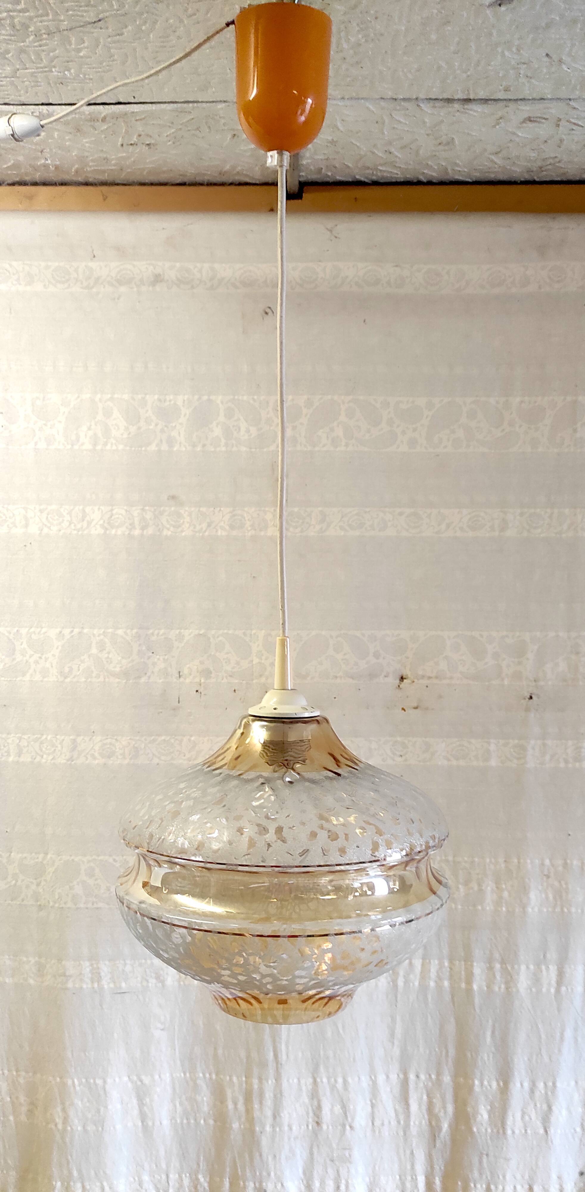 Suspension en verre style scandinave - années 60/70