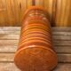 Old soulaines vase france ceramic brown & orange vintage #a393