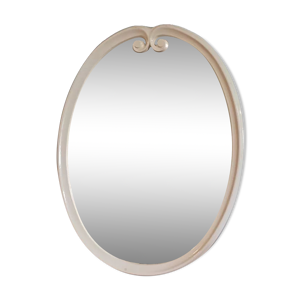 Miroir oval cadre métal - blanc