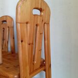 Set of 4 80s pine chairs