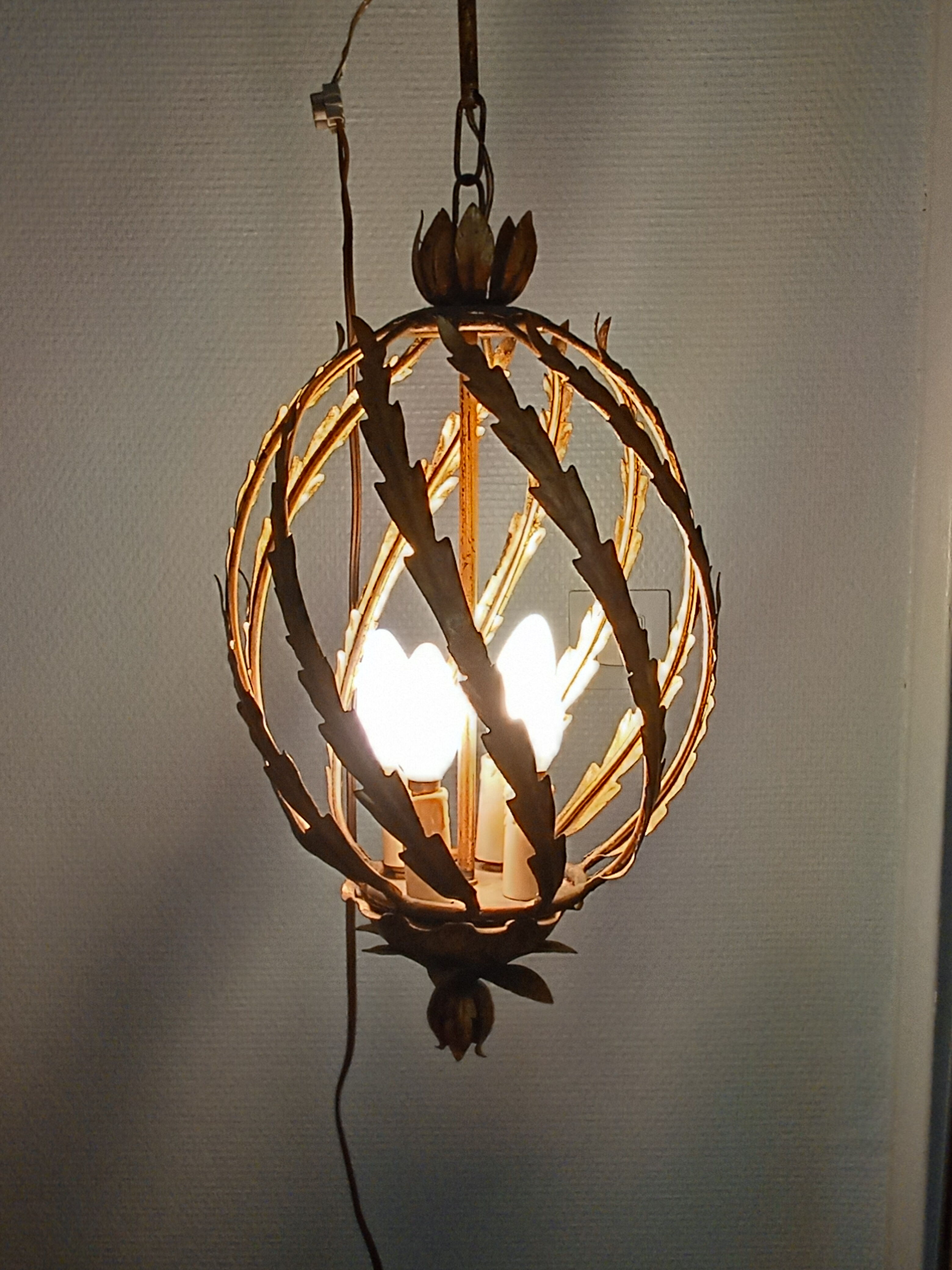 Gold metal chandelier