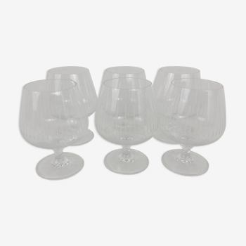 Set of 6 glasses of digestive cognac aperitif in crystal or glass size