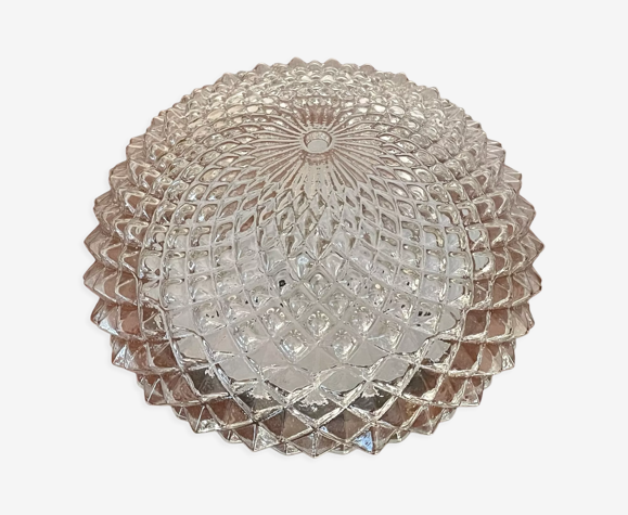 Plafonnier oursin en verre vintage 25 cm