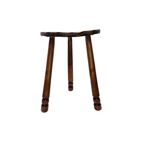 Tabouret tripode en chêne français, années 1960