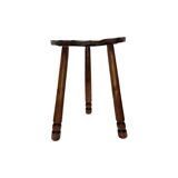 French Oak Tripod Stool, 1960s
