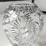 Vintage ball-shaped vase, in Bohemian/Boho chic crystal. 15 x 13 cm