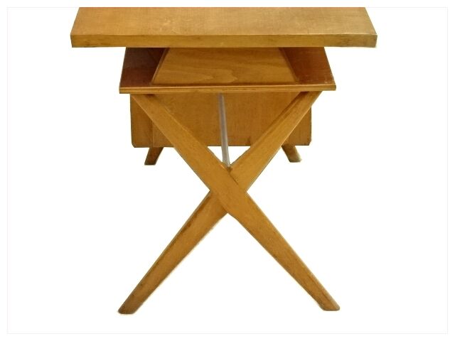Vintage 1950 crossed  and compass legs desk