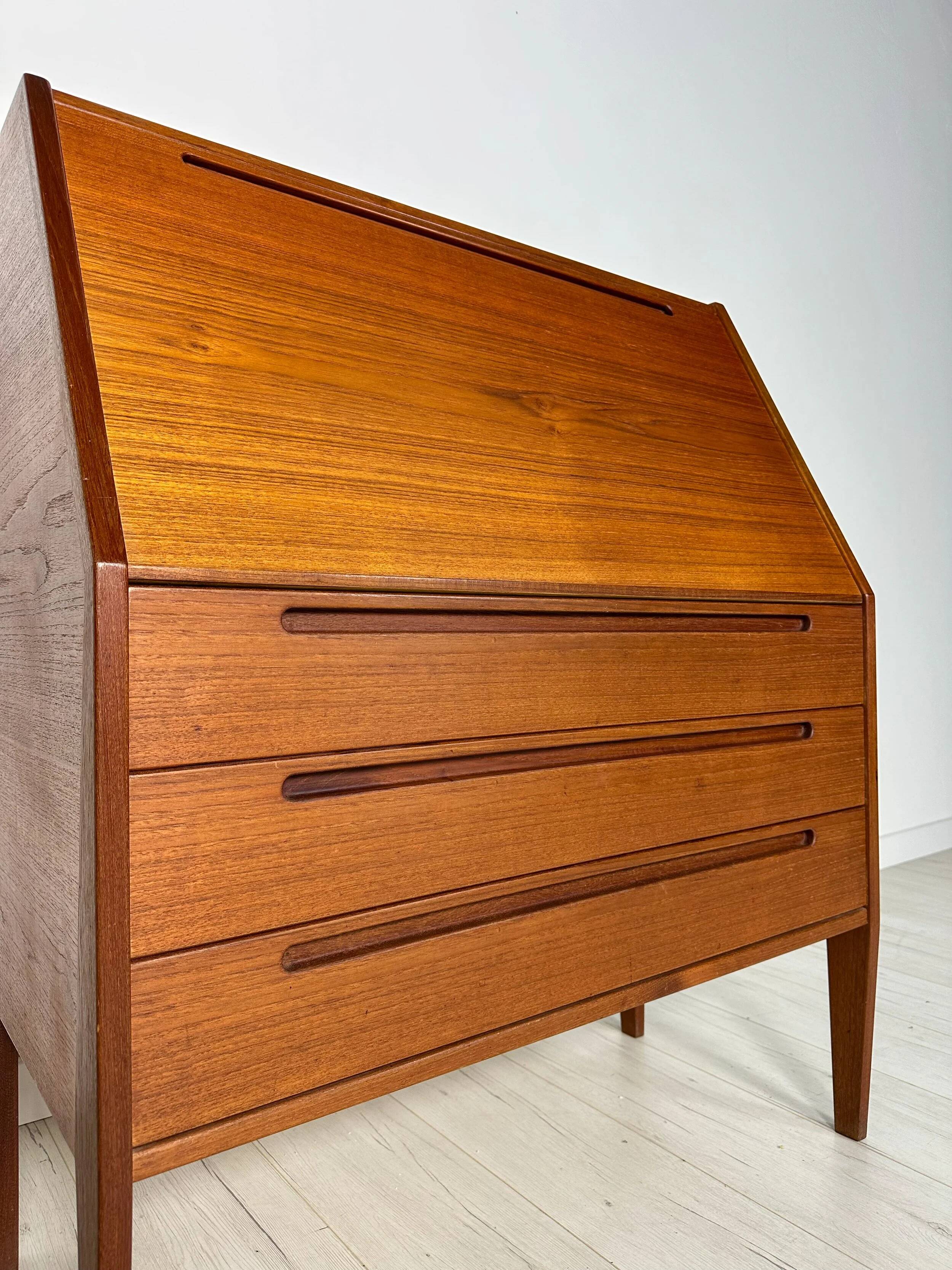 1960s Vintage Danish teak secretary by Kai Kristiansen for HNJ Møbler