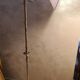 Floor lamp hammered iron 1960 painted patinated gold, adjustable 180cm to 150cm