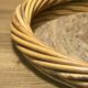 Old vintage rattan round mirror, 70s, pop decoration