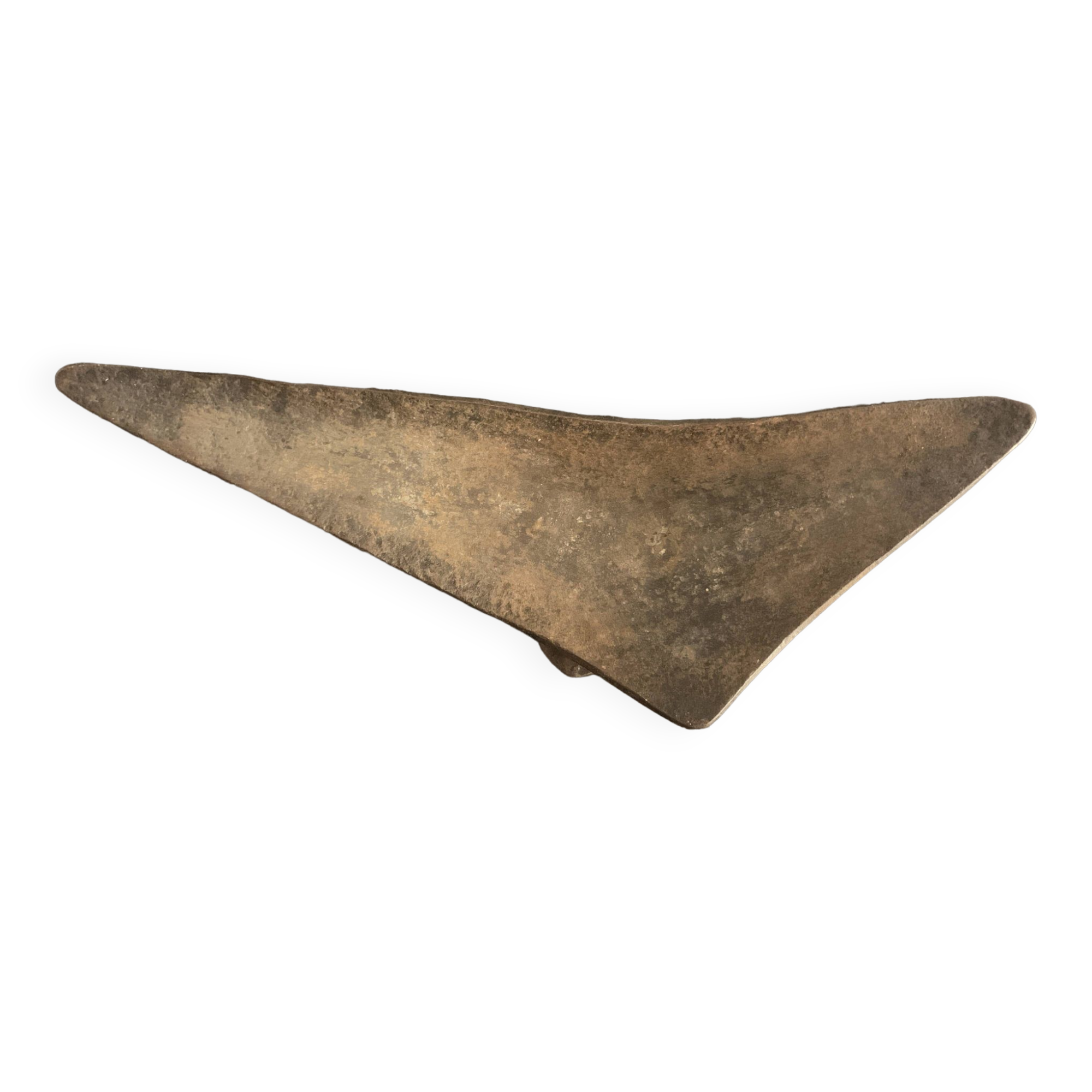 Brutalist metal ashtray or empty pocket signed R. Roux, 1950