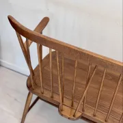 Vintage mid-century slatted bench from the 1960s.