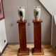 Paire de colonnes / sellettes Art Déco en palissandre  et chrome