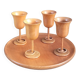 Ensemble 4 verres à liqueur + plateau en bois tourné Clay Compton, Gatlinburg, Tennessee