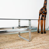 Glass and chrome coffee table