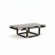 Modernist coffee table – Brass, Black lacquer and Smoked glass – 1970s