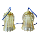 Duo lampes tulipes verre cannelé doré
