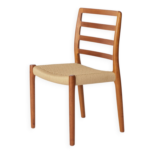 1 sur 6 Chaise Niels Møller Modèle 85 en teck avec cordon danois, années 1980, Danemark M