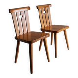 2 solid pine chairs | Göran Malmvall | Sweden | 1940s