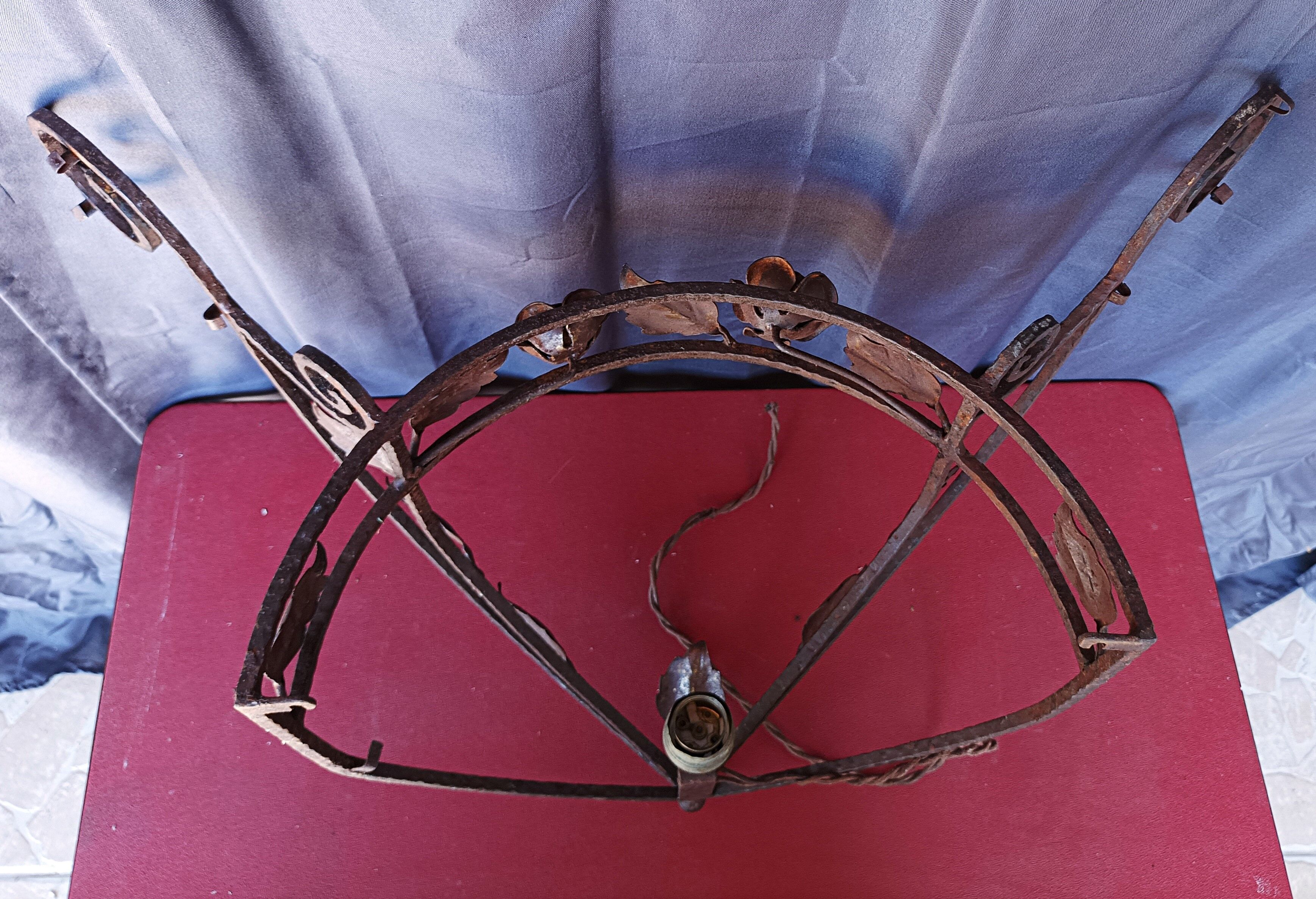Art Deco wrought iron wall lamp