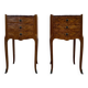 Pair of Louis XV style bedside tables in marquetry.