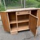 Art Deco vintage Parisian buffet renovated in solid wood and pink marble 123cm