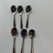 6 1970 vintage stainless steel ice cream spoons