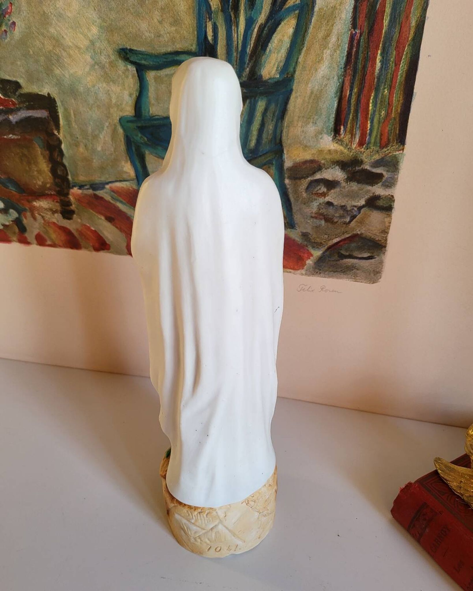 Religious Statuette of Our Lady of Lourdes, Saint Virgin Mary