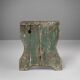 Industrial green wooden stool with nice patina, France 1900