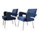 Paire de fauteuils "president" de jacques adnet 1950 vintage 50s 1950s