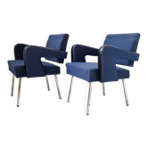 Paire de fauteuils "president" de jacques adnet 1950 vintage 50s 1950s