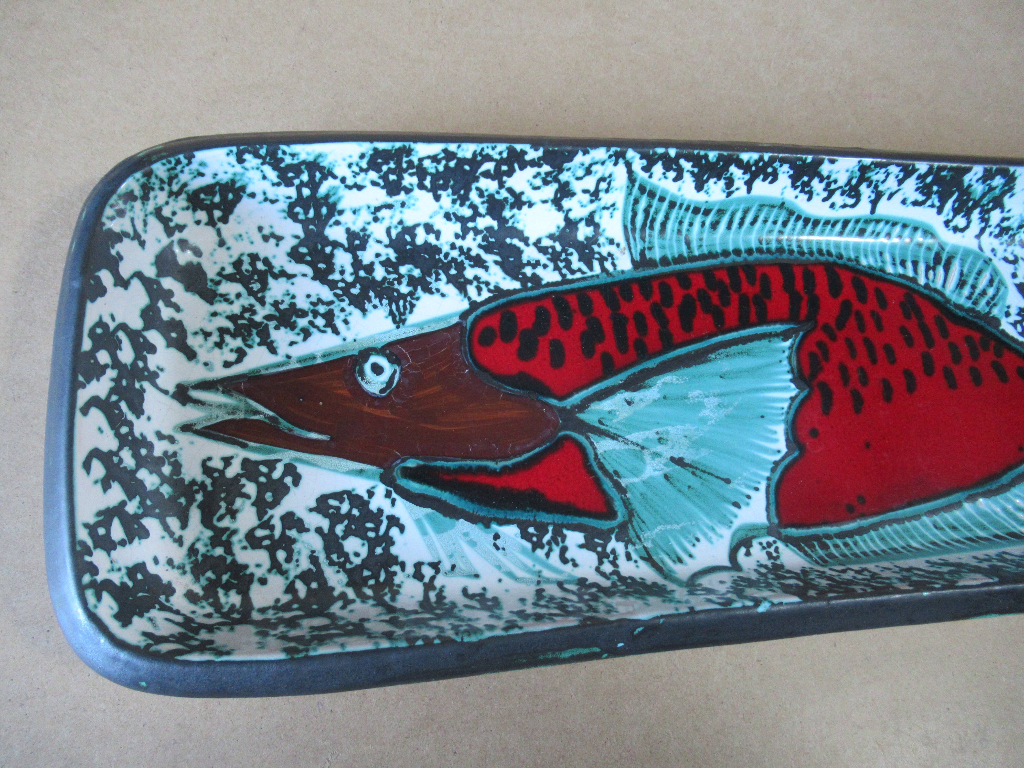 Large Ceramic Dish DOMINIQUE BAUDART - VALLAURIS the old mill - 55.5cm