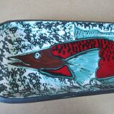 Large Ceramic Dish DOMINIQUE BAUDART - VALLAURIS the old mill - 55.5cm