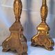 Pair of ancient carved gilded wood candlesticks - 18th century