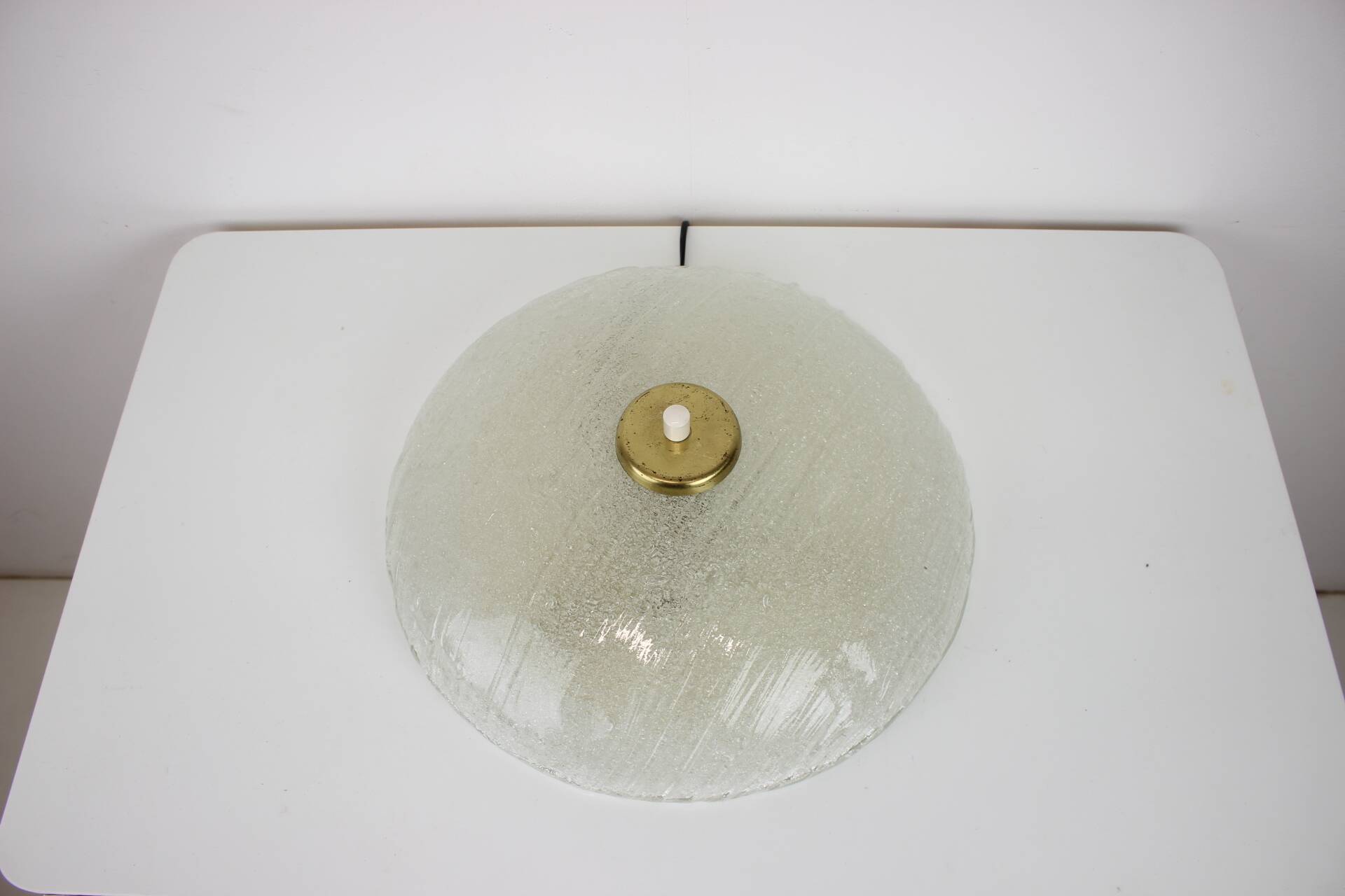 All Glass Table Lamp by Valasske Mezirici, 1960s, Czechoslovakia