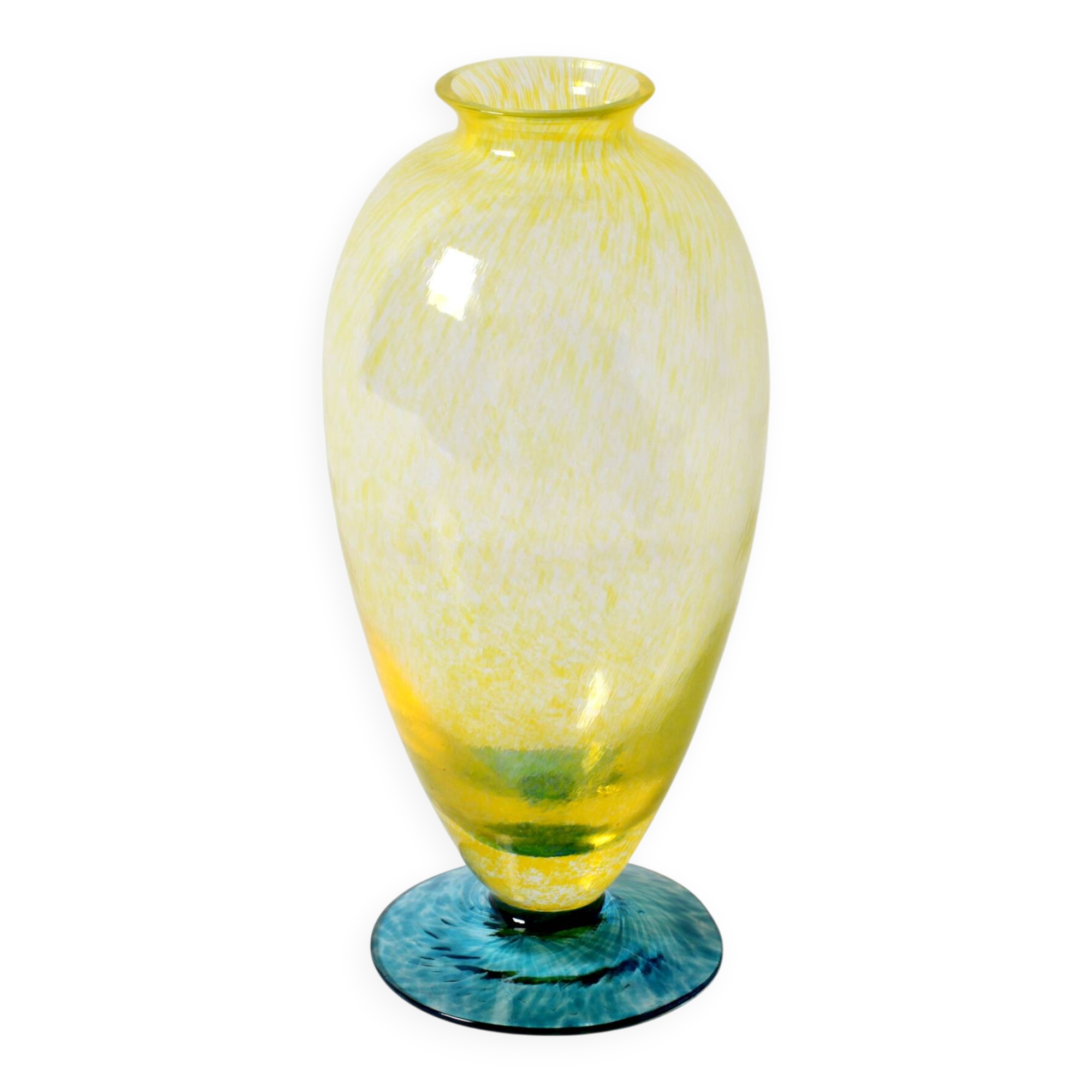 Vintage Swedish Colorful Hand Blown Glass Vase / Lars Sestervik/ Sweden