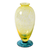 Vase suédois vintage en verre soufflé à la main coloré / Lars Sestervik / Suède