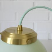 Suspension Art Déco Redesign Antique Vert Menthe Lampe Suspendue Années 1930