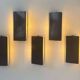 Set of 5 vintage shuttered wall lights, brown, France 1970