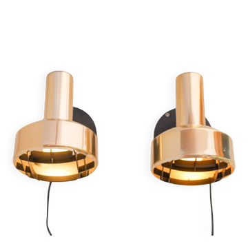 Vintage IKEA Golden wall Sconces, Swedish modern design