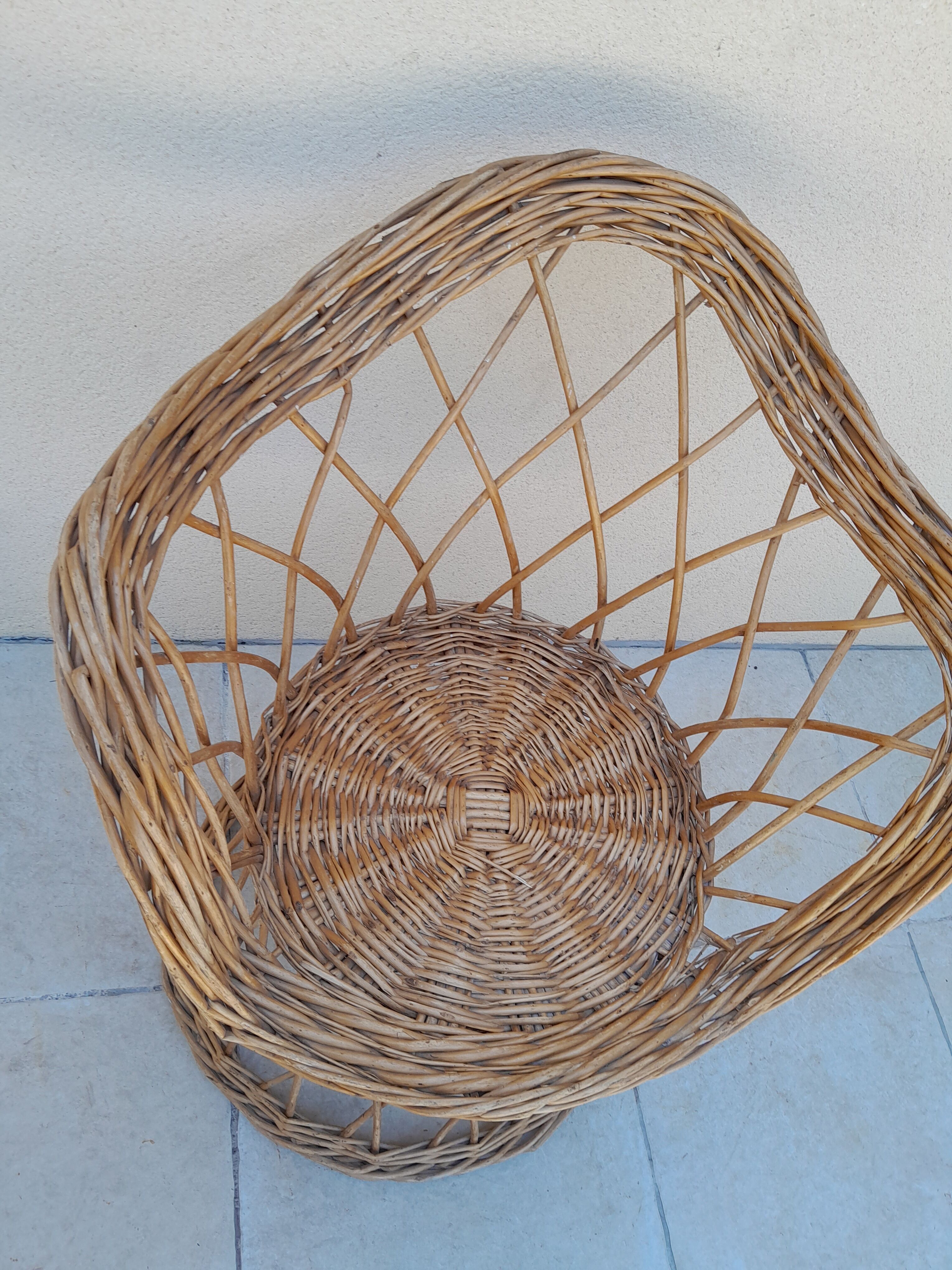 Vintage wicker armchair