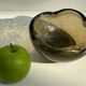 Amber bubble glass ashtray – vintage 1960s design