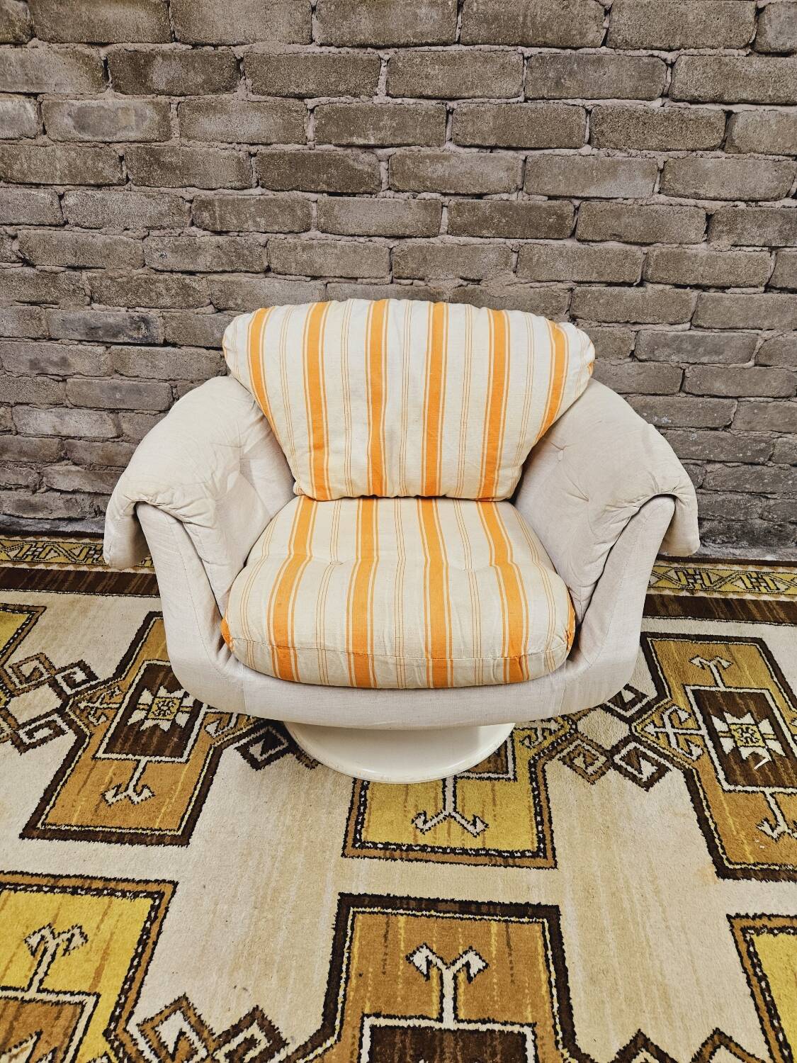 Swivel shell armchair by lusch erzeugnis 1970 vintage