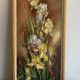 Peinture à l'huile vintage d'iris
