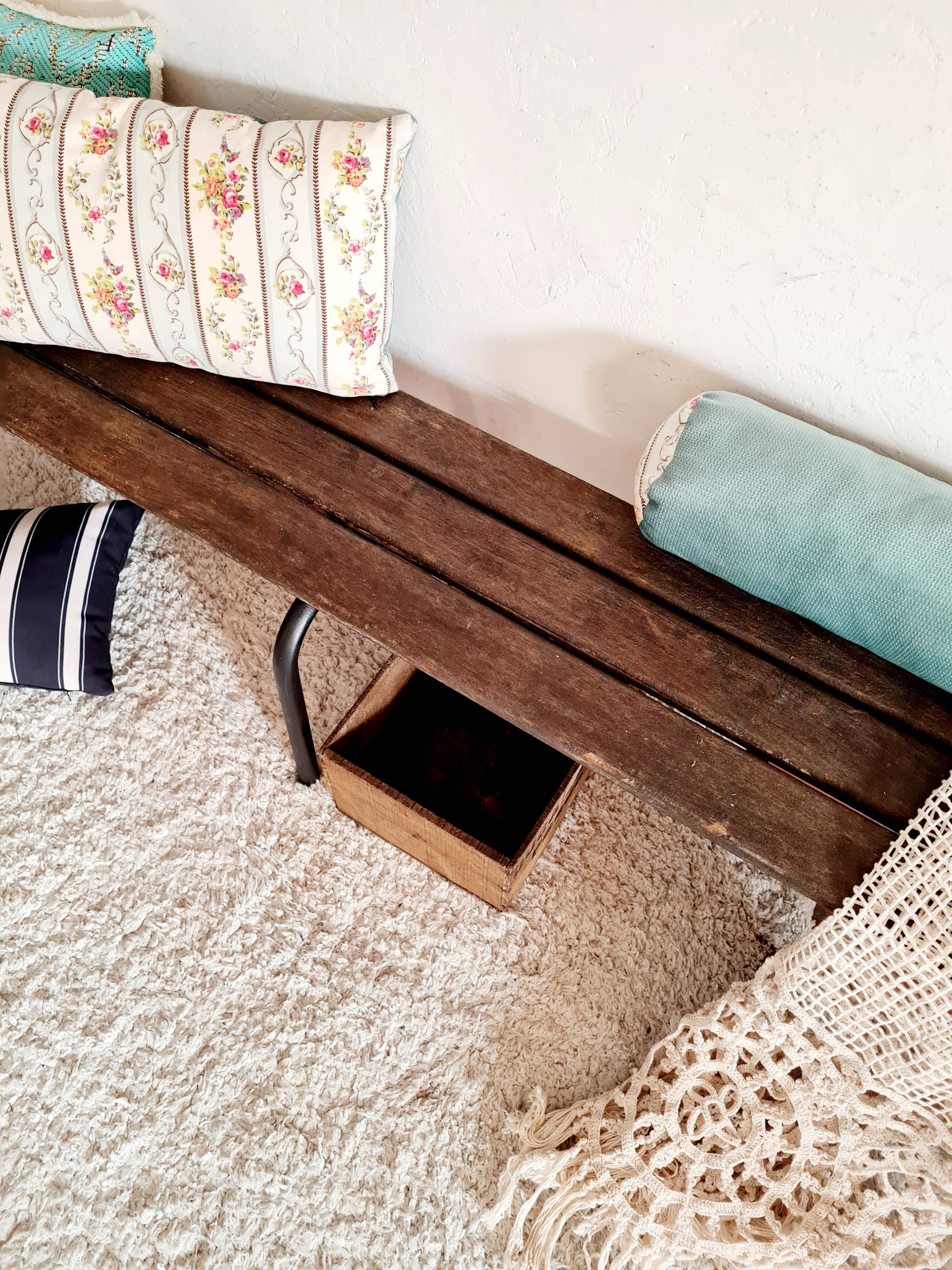 Old school bench metal and wood