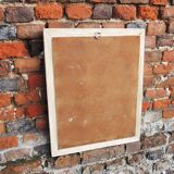 Antique mirror with whitewashed wood frame