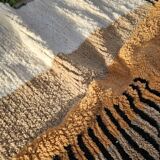 Handmade ecru rug with geometric patterns 200cm x 300cm