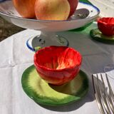 2 coffee cups red flowers and leaf in slurry shepherd