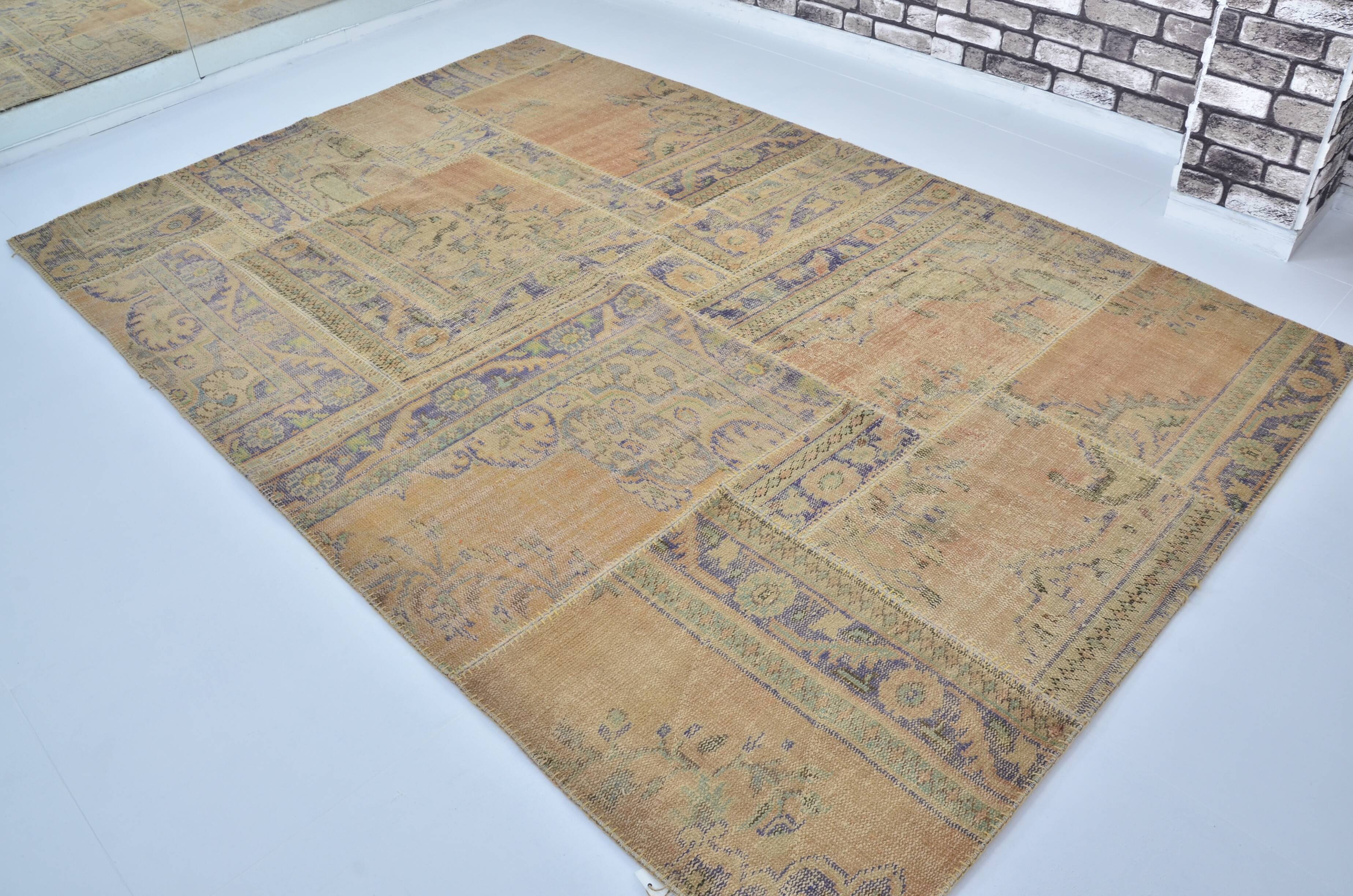 Beige Handknotted Vintage Floor Rug sku 3042