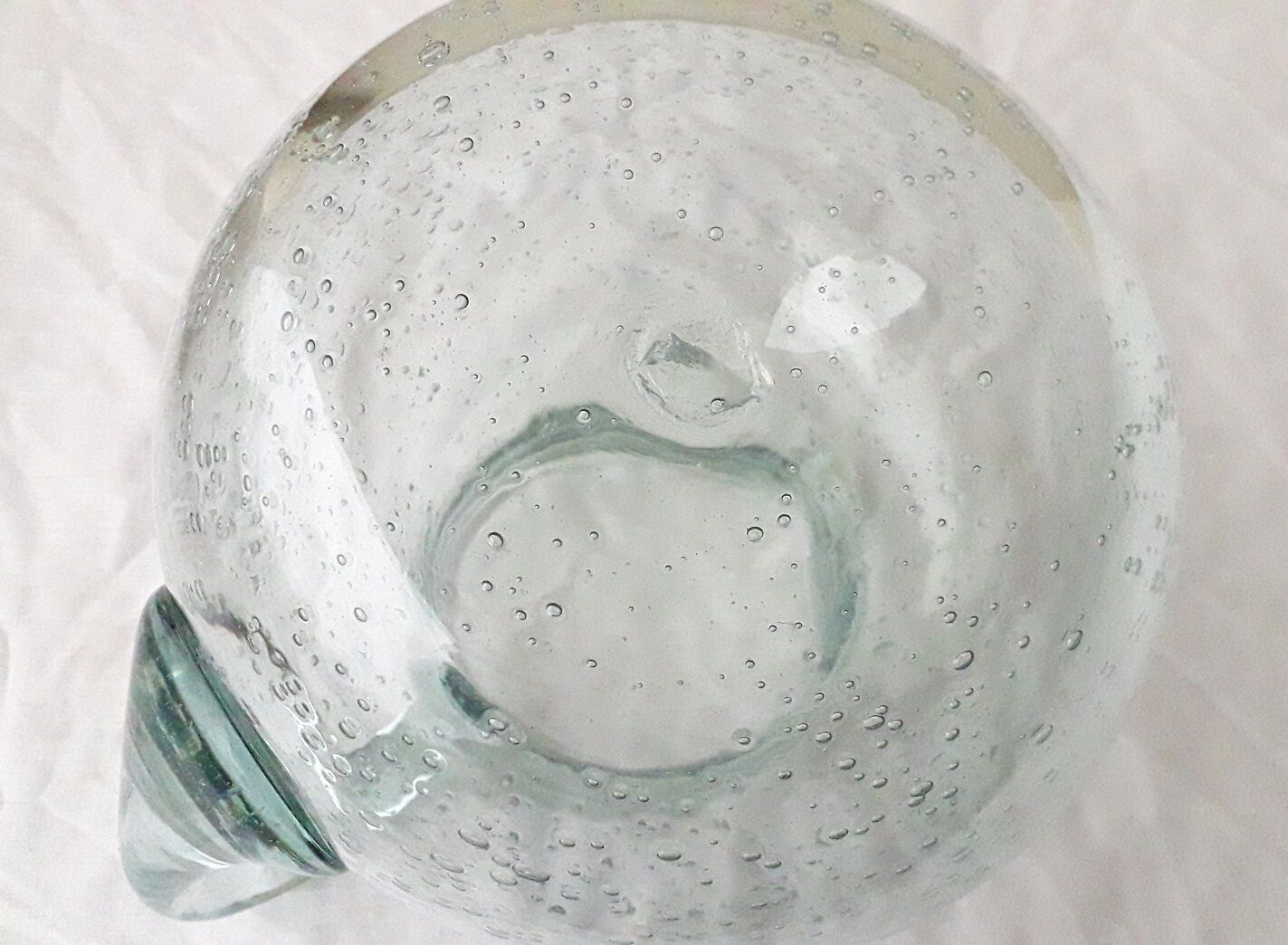 Bubbled glass pitcher